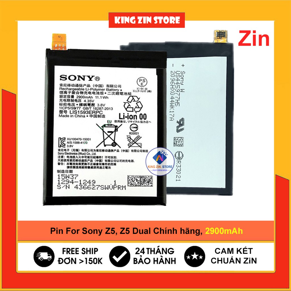 Pin Sony Z5, Z5 Dual mã (E6633, E6683) dung lượng 2900mAh Chính hãng