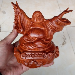 Di Lặc Hân Hoan - Tượng Mini - Gỗ Hương, Bách Xanh - Cao 16cm