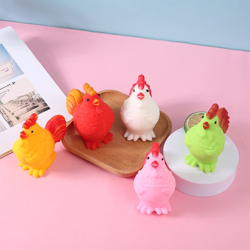 Đồ chơi mềm dẻo Squishy con gà dễ thương, đồ chơi bóp xả stress giải tỏa căng thẳng