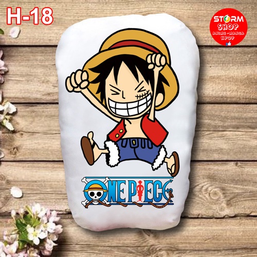 Gối ôm, Gấu Bông anime ONE PIECE - Luffy (Chất liệu vải Nhung, in hình 2 mặt)