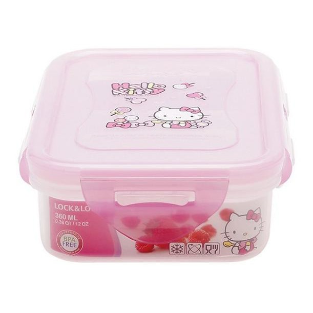 Hộp Nhựa Hình Chữ Nhật Có Ngăn Lock&amp;Lock Hello Kitty LKT821C (360ml)