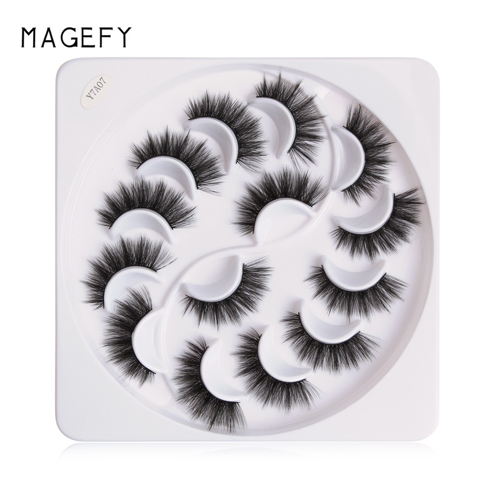 Bộ 7 Cặp 3D Lông Mi Giả/có độ cong sẵn kiểu dáng 3D có thể tái sử dụng 3D 7PCS  Fashion Eyelashes MAGEFY