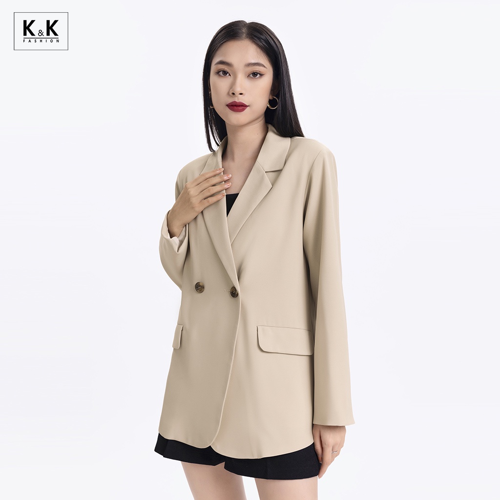 Áo Khoác Blazer 2 Túi K&amp;K Fashion AK10-30 Tay Dài Chất Liệu Cotton Hàn