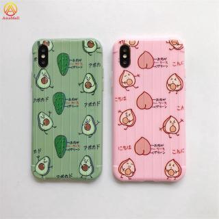 Ốp điện thoại TPU in hình trái bơ trái đào cho iPhone 6/6S 7/8 Plus / X / XR / XS MAX
