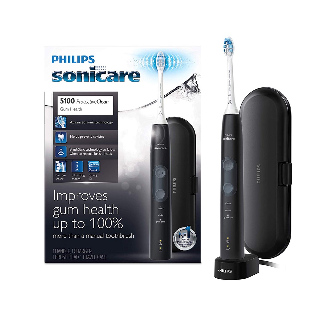 Bàn chải điện Philips Sonicare 5100, Philips 5000 - Bàn chải đánh răng điện 3 chế độ - Kèm đầu bàn chải điện