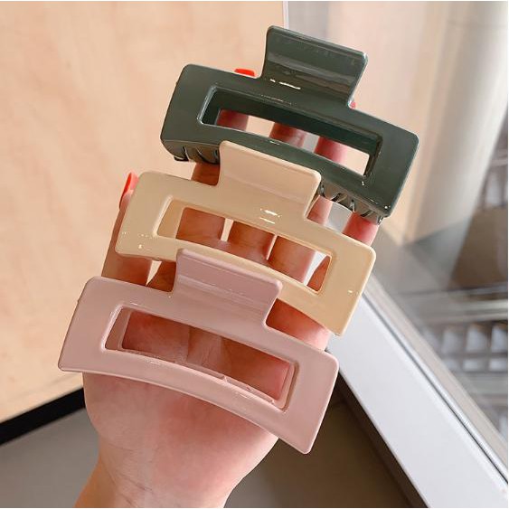 Kẹp tóc kẹp càng cua (gấp tóc) nhựa hình chữ nhật màu bóng thời trang xinh xắn DTOnline