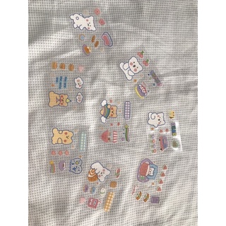 Bán lẻ 1 tấm sticker gấu dễ thương ship ngẫu nhiên