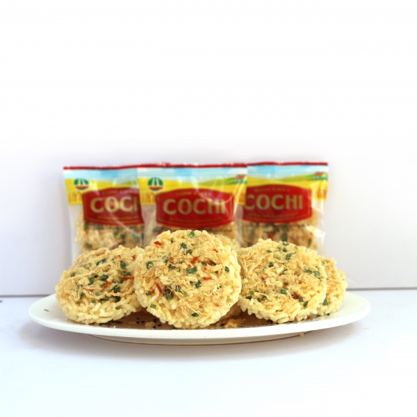 Thùng 24 túi Cochi ruốc gói 15g, Cochi mè gói 15g ( bánh gạo ăn vặt) - Đặc Sản Ninh Bình