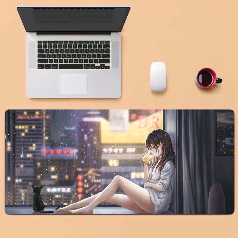 ★Tấm Lót Chuột Và Bàn Phím Chơi Game Cỡ Lớn In Họa Tiết Anime Hai Chiều Có Thể Dùng Cho Nam