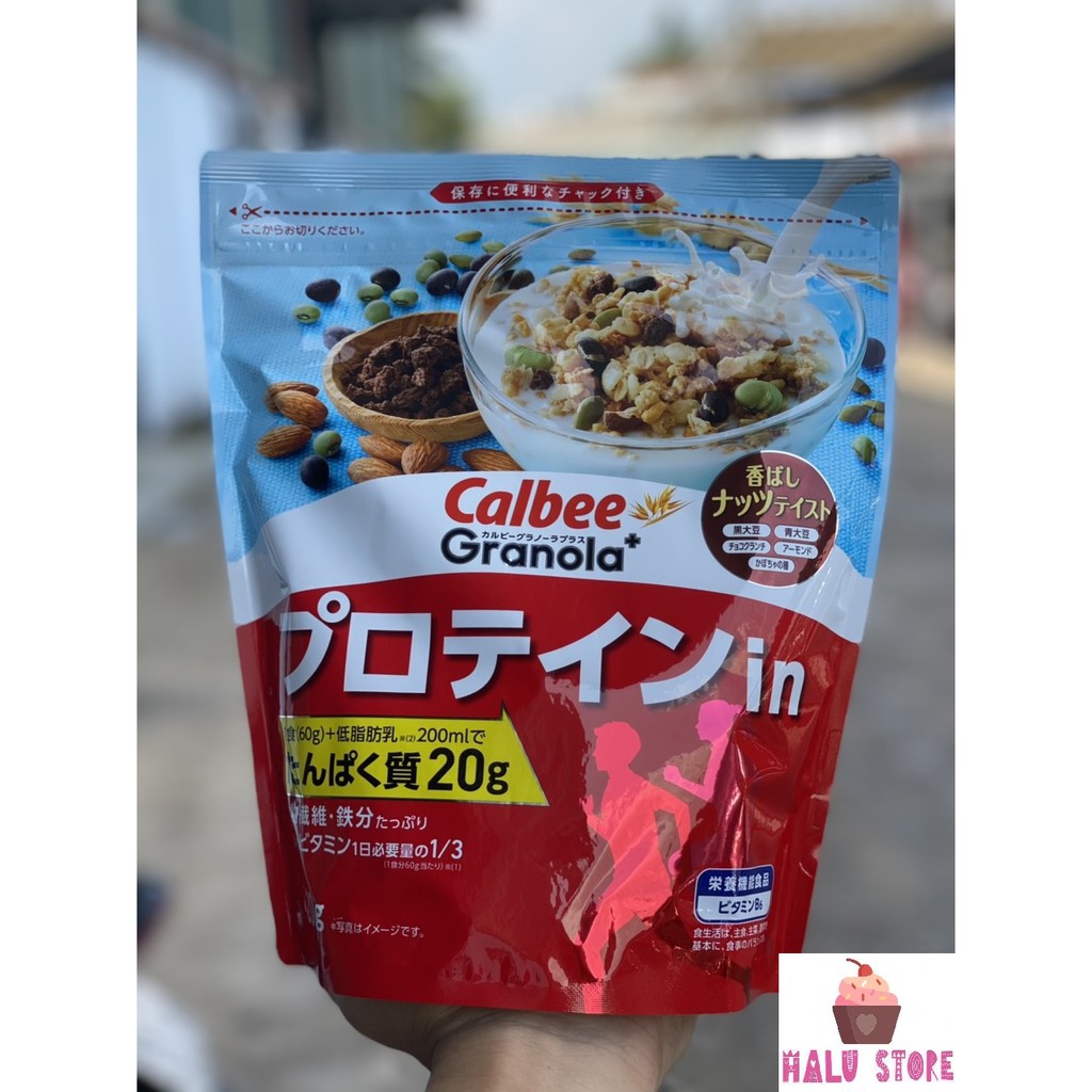 [HSD T11/2023] Ngũ cốc Calbee ăn kiêng giảm cân Nhật Bản mix sữa chua hoa quả trái cây dùng ăn sáng - ĐỎ PRO-TÊ-IN 420g