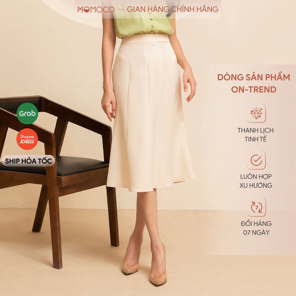 Chân Váy Dài Công Sở MOMOCO 7 Mảnh Xòe Dưới Chất Liệu Tuýt Si Xốp M2830
