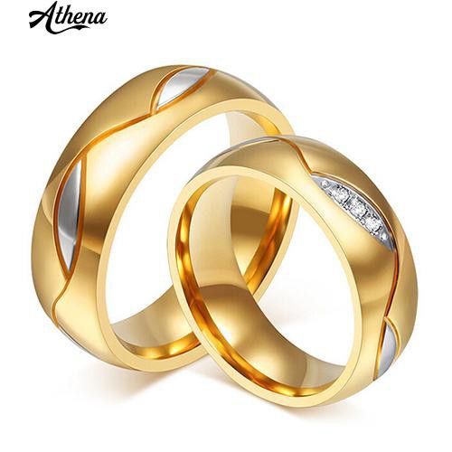 Nhẫn mạ vàng 18K đính Zirconia thời trang cho nam nữ