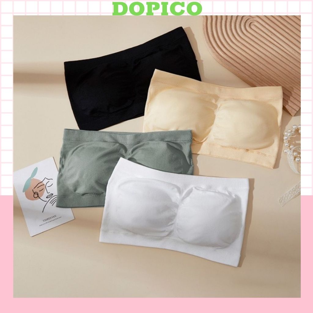 Áo bra nữ không dây mặc cúp ngực, áo ống đệm mút mỏng mềm mịn mặc thoáng mát Lanixa DOPICO B7735