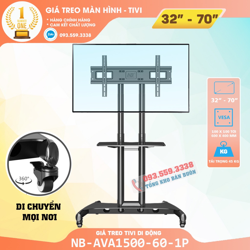 Giá Treo Tivi Di Động NB AVA1500 32 - 43 - 49 - 50 - 55 - 60 - 65 - 70 Inch - Giá Treo Tivi [ Bản Không Đế Đặt Camera ]