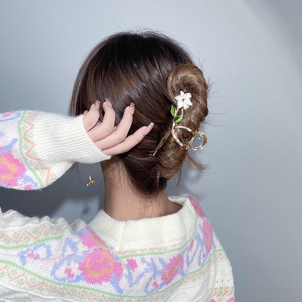 Kẹp Tóc Cá Mập Hình Hoa Lily D8D0