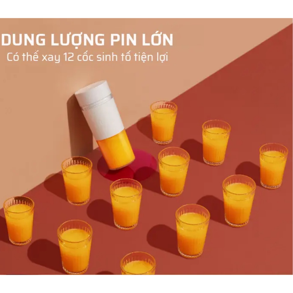 Máy Xay Sinh Tố Mini Cầm Tay Xiaomi Mijia MJZZB01PL 300ML , Máy Say Đa Năng Sạc Pin Tích Điện Màu Trắng -Bảo Hành 2 Năm