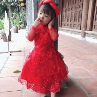Áo dài cách tân cho bé từ 2-5t