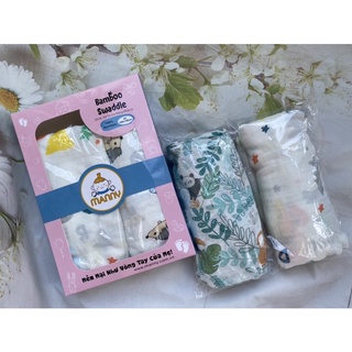 Hộp 2 khăn sợi tre manny 100% sợi tre 2 lớp