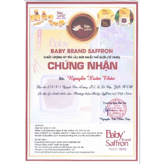 Baby Saffron Ấn Độ chính hãng Since1840-(Set 2gram) | BigBuy360 - bigbuy360.vn