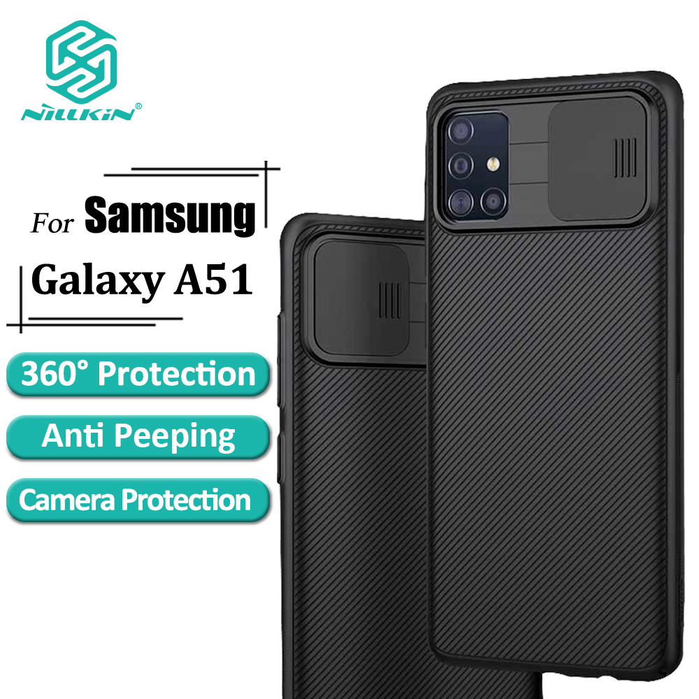 Ốp Điện Thoại Nillkin CamShield Cho Samsung Galaxy A51 Có Nắp Trượt Bảo Vệ Camera Bằng PC Cứng Sang Trọng