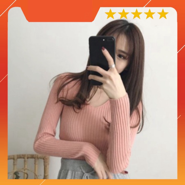 Áo len tăm cổ V Quảng Châu - SIÊU HOT
