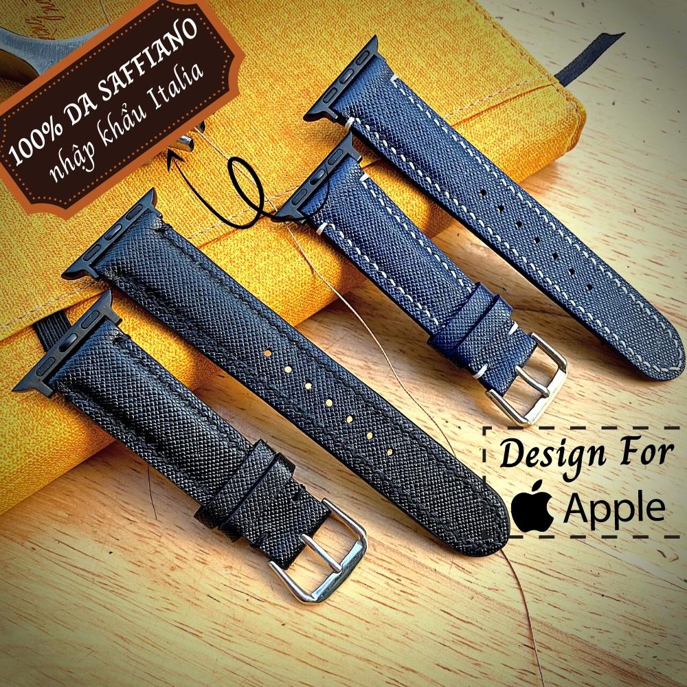 Dây Apple Watch Vnstrap dây đeo đồng hồ Apple Watch series 3 4 5 6 7 se da Saffiano 38mm 40mm 42mm 44mm iwatch nhập khẩu