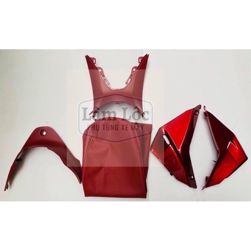 combo wave 125i yếm đỏ nhám + thông gió đỏ + da yên đỏ