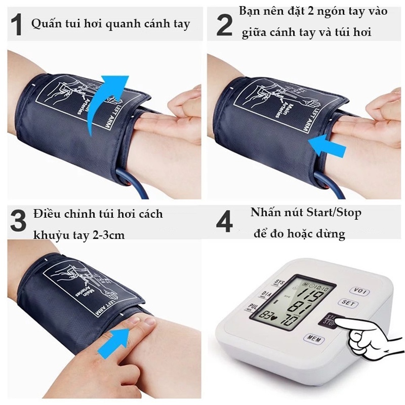 Máy Đo Huyết Áp Cổ Tay Electronic - Máy Theo Dõi Sức Khỏe VT122 - KHÔNG KÈM PIN