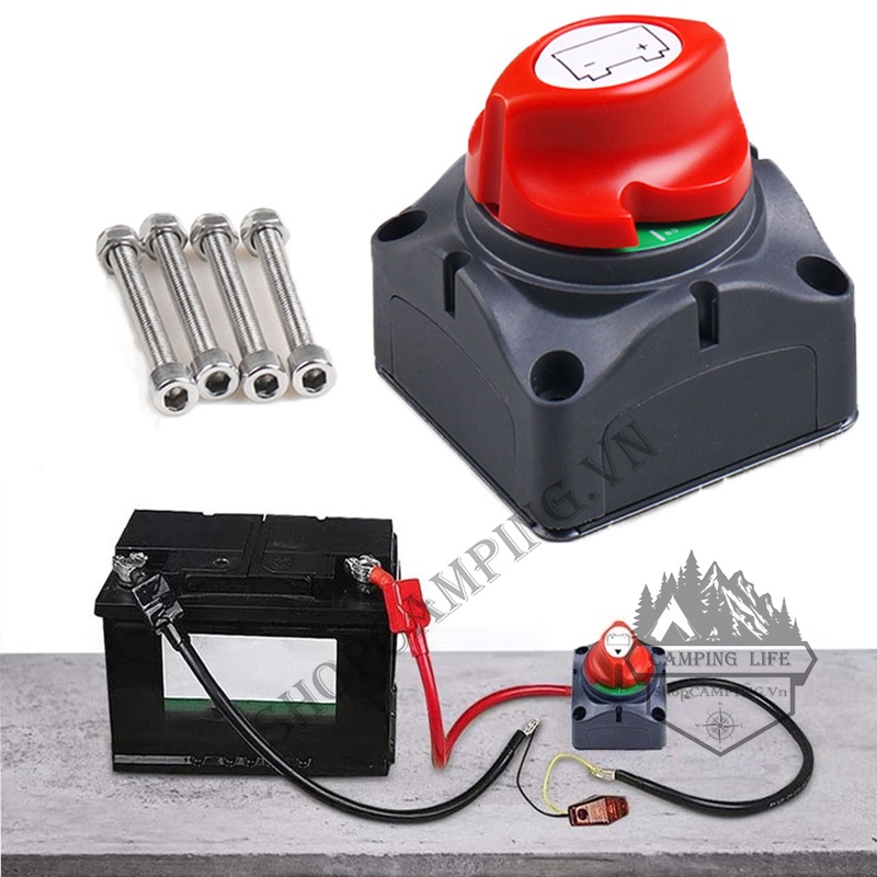 Công tắc chịu tải ngắt kết nối bảo vệ bình ắc quy xe hơi 600a - Camping VietNam