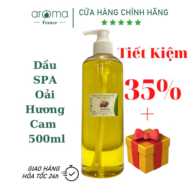 Dầu massage Aroma Thiên Nhiên Oải Hương Cam lavender Orange 500ml