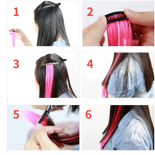 Tóc giả đẹp tóc kẹp dài thẳng light 60cm lọn nhiều màu phong cách Hàn Quốc, Phong Cách Hàn Quốc, Tóc giả Light Nhiều Màu Cá Tính Cho Nữ