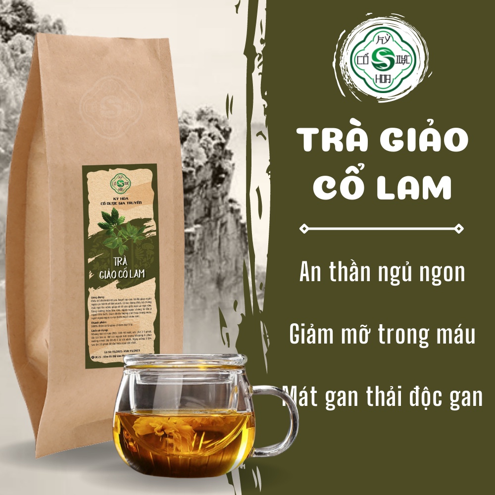 Trà giảo cổ lam thảo mộc túi lọc - Giảm cân, mỡ máu, phòng ngừa bệnh tim mạch, tiểu đường hiệu quả Cổ dược Kỳ Hoa