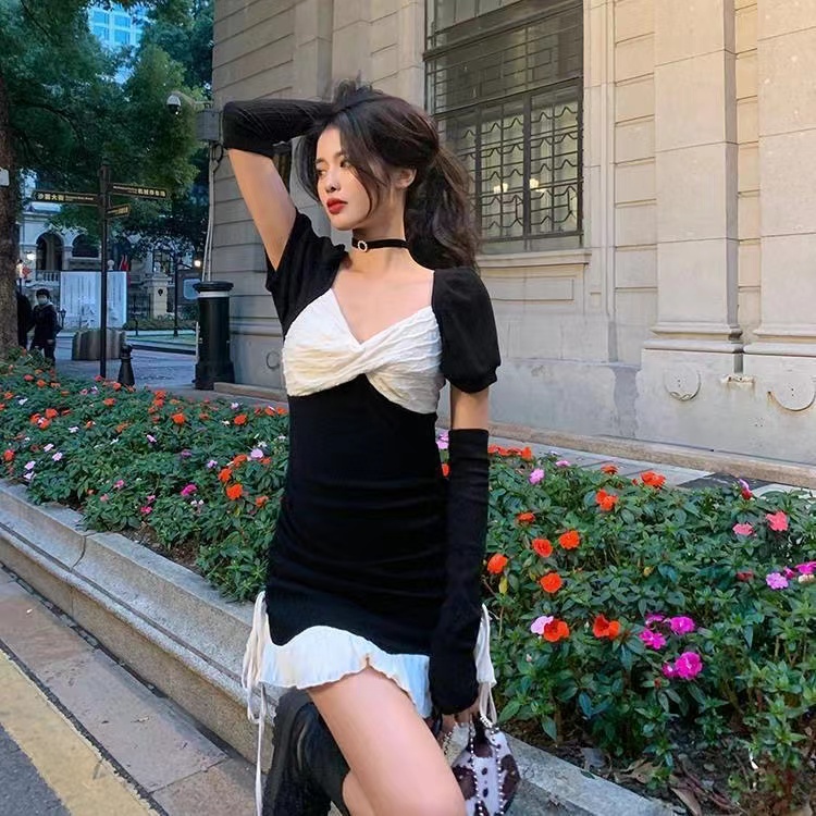 Đầm Ngắn Chiết Eo Phong Cách Thời Trang Hàn Quốc Dành Cho Nữ