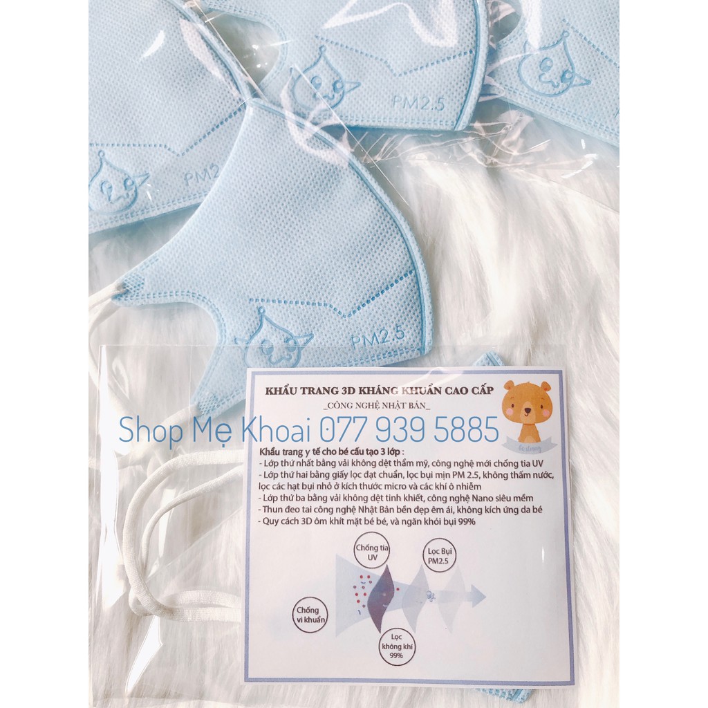 [ẢNH THẬT+VIDEO] Set 10 chiếc khẩu trang 3D xuất Nhật cho Bé yêu,kháng khuẩn,lọc bụi mịn Pm2.5 | BigBuy360 - bigbuy360.vn