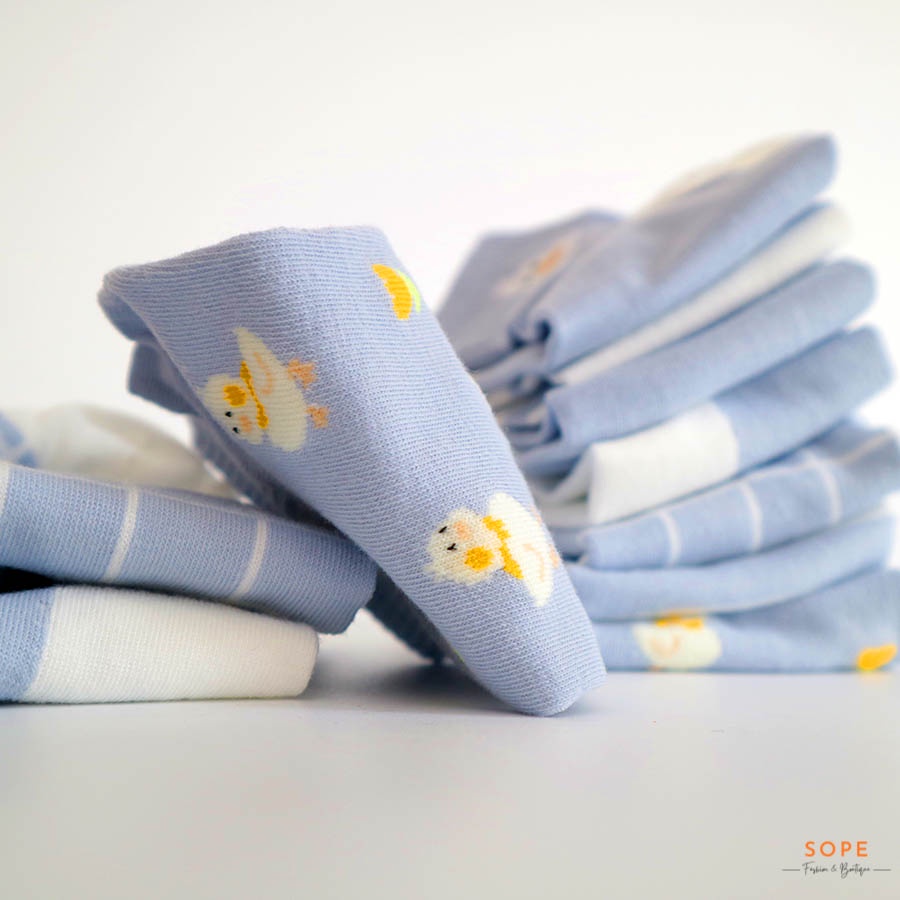 Tất cổ ngắn nữ nam phong cách Hàn Quốc, set tất vớ 5 đôi 5 mẫu dễ phối đồ - Sope Shop