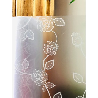 Combo 5m decal dán kính mờ hoa hồng trắng BINBIN DK36