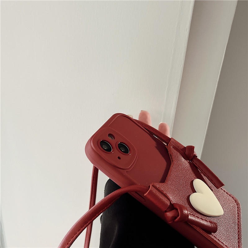 Ốp Điện Thoại Mềm Nhám Màu Đỏ Rượu Vang Cho iPhone 13 Pro Max 11 X XR Xs Max 12 Pro