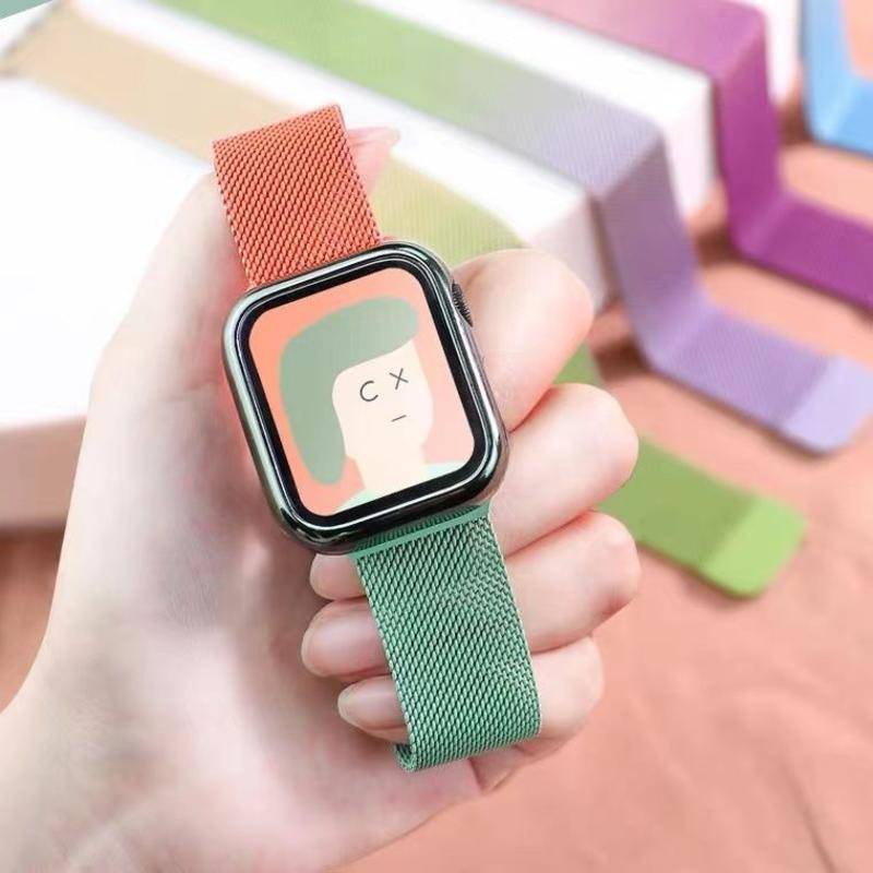 Dây Đeo Đồng Hồ Bằng Kim Loại Nam Châm Cho apple watch 7 6 SE 5 4 3 2 1 41mm 45mm 38mm 42mm 40mm 44mm