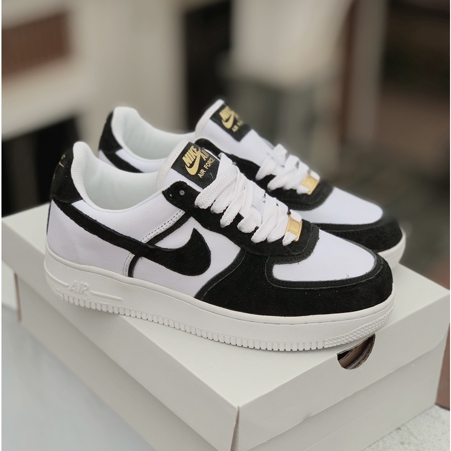 Giày Thể Thao Nam Nữ, Giày_Nike Trắng xám lông chuột Air Force 1 Hàng Đẹp Full Box Bill hót nhất cho nam nữ