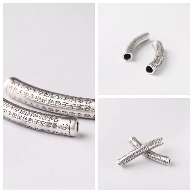 Charm Bạc khắc Bát Nhã Tâm Kinh