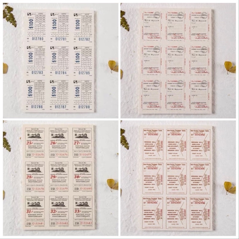 [VS05] set ticket tem vé cổ điển vintage trang trí sổ bullet journal winzige