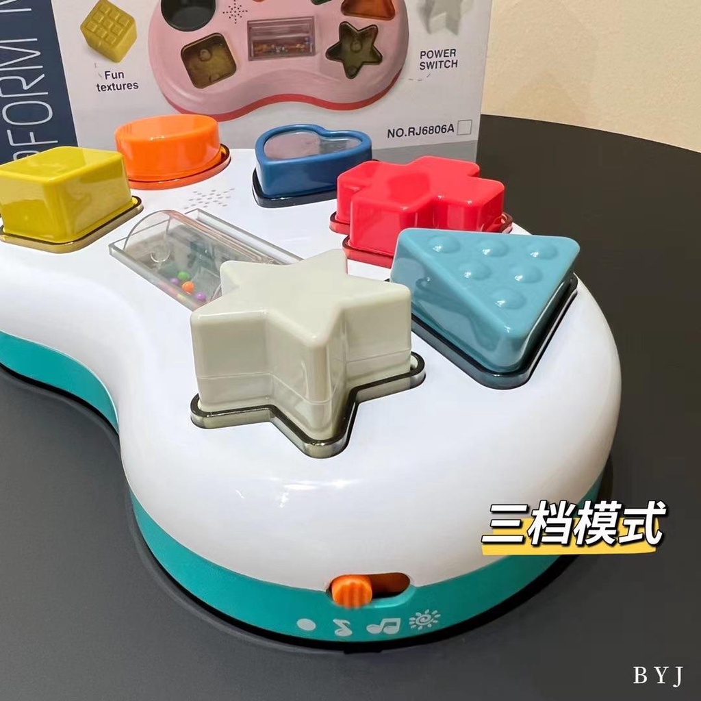 Đồ chơi giáo dục sớm thả khối, nhận biết hình học có xúc sắc và nhạc vui nhộn