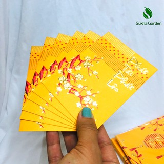 Set 6 bao lì xì Tết màu vàng sang trọng