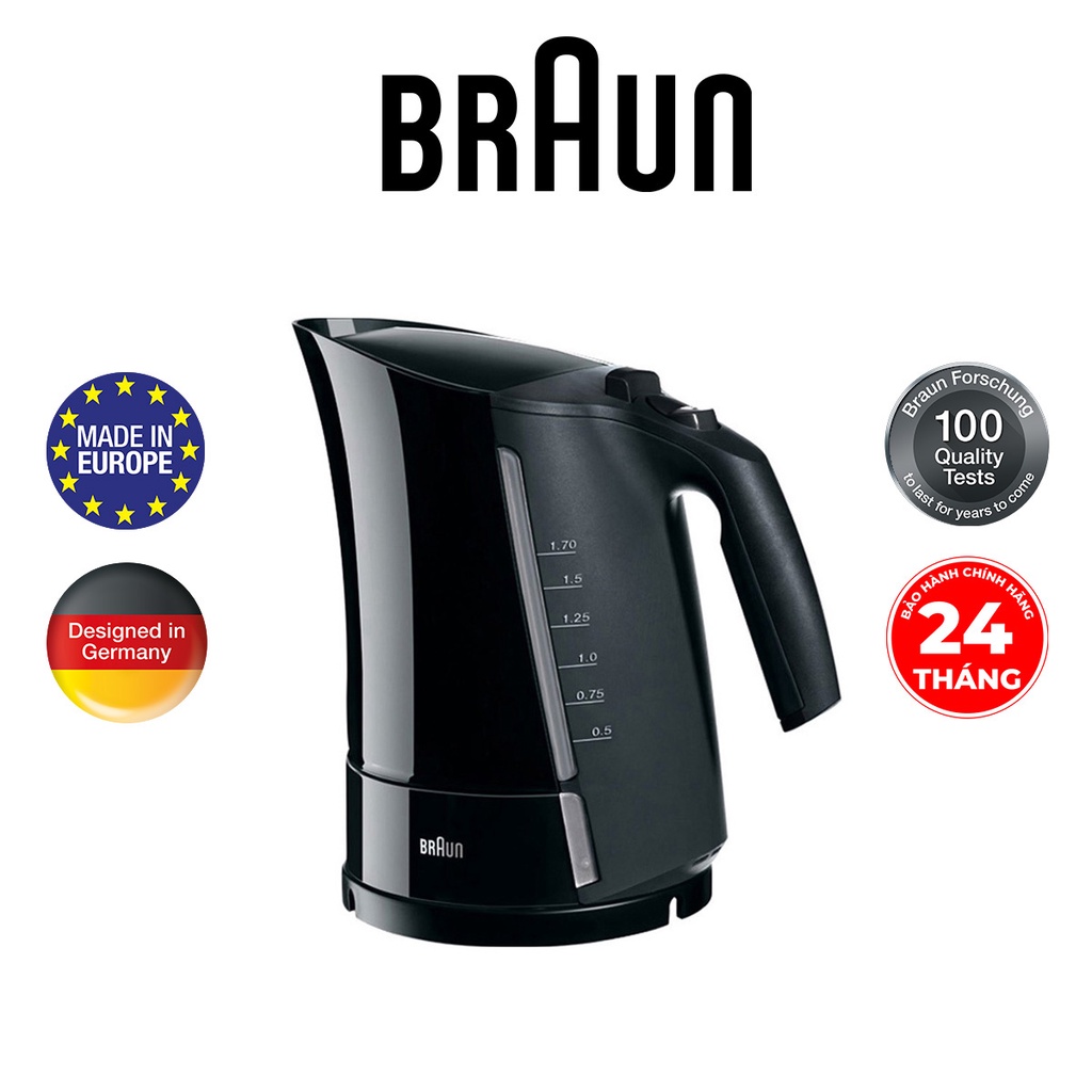 [Mã ELHADEV giảm 4% đơn 300K] Ấm Siêu Tốc Braun WK300ONYX