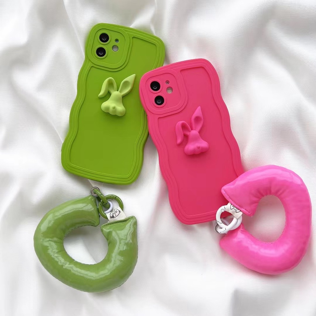 Ốp Điện Thoại Màu Xanh Lá / Hoa Hồng / Thỏ Cho iPhone X XS XR XS max 7Plus 8Plus 11 11 pro 11 pro max 12 12 12 pro 12 pro max