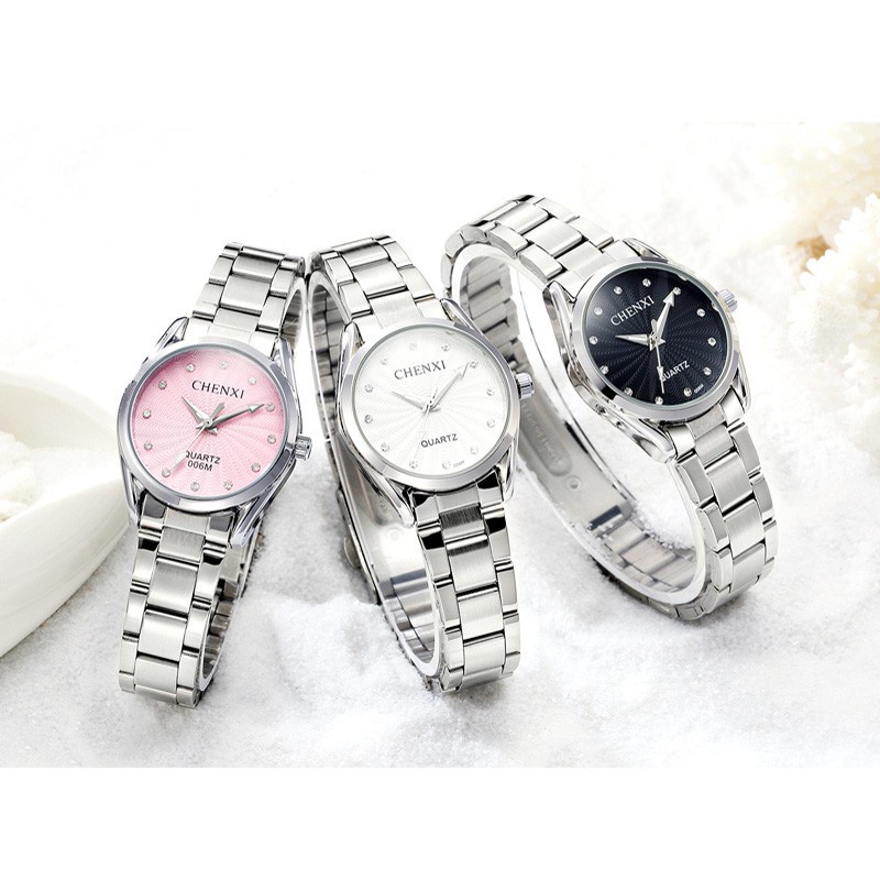 Đồng Hồ Đeo Tay Chexi Mặt Tròn Đính Đá Thời Trang Dành Cho Nữ