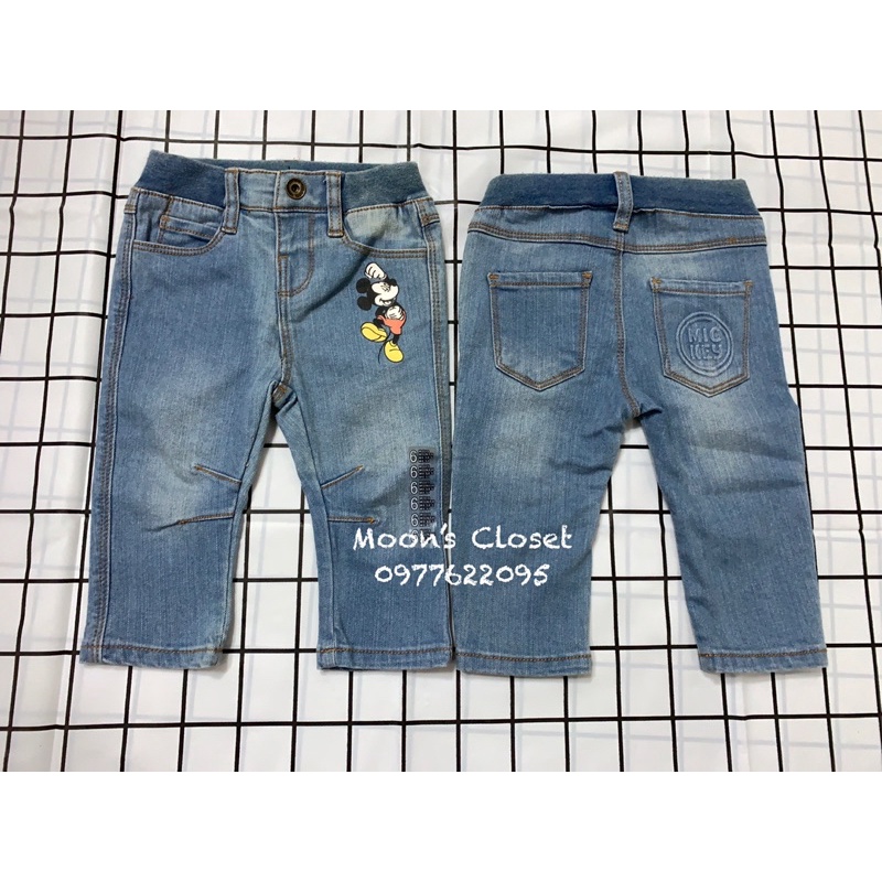 Quần jeans Disney xuất dư size 3m-36m