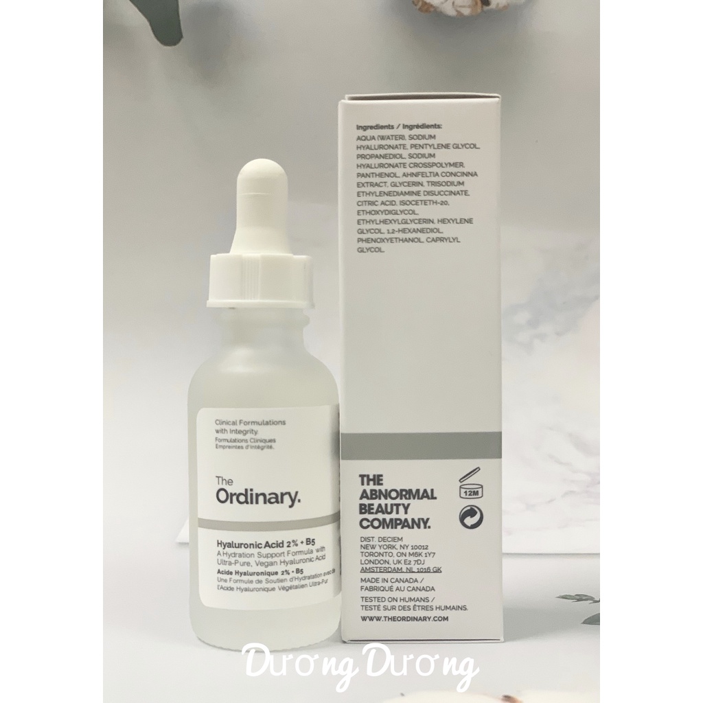 Tinh chất cấp nước, phục hồi da The Ordinary Hyaluronic Acid 2% + B5 30ml