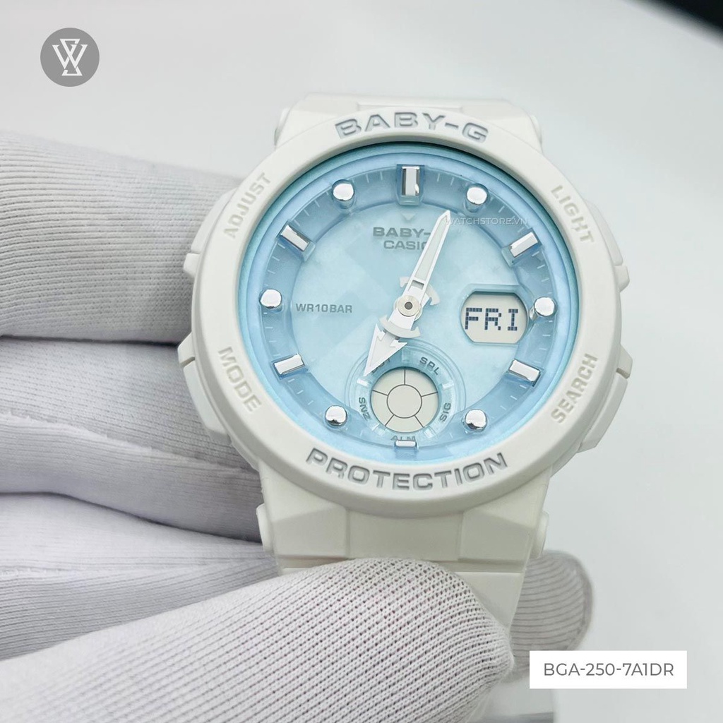Đồng Hồ Điện Tử Nữ Casio Baby-G WATCHSTORE BGA-250-7A1DR Thiết Kế Mặt Kính Khoáng 38.5mm, Dây Và Vỏ Nhựa Bền Bỉ