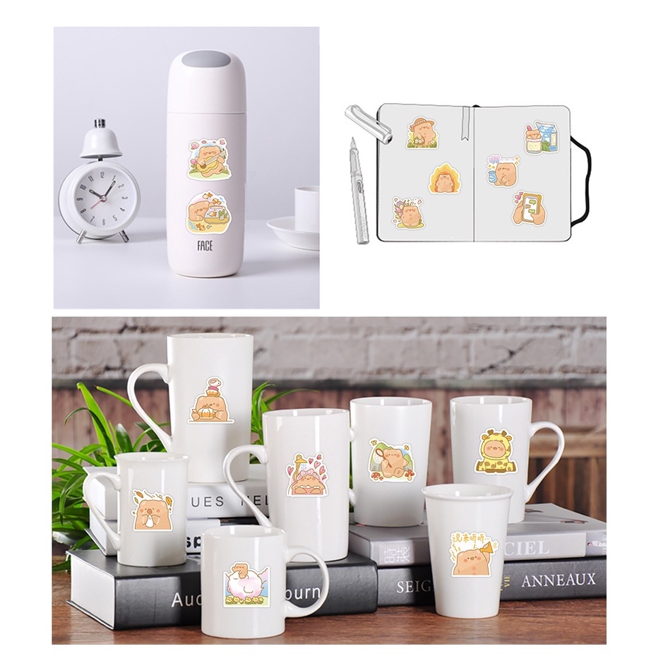 Bộ 120 / 60 Miếng Dán Trang Trí Bình Nước / Laptop Hình Gấu Dễ Thương